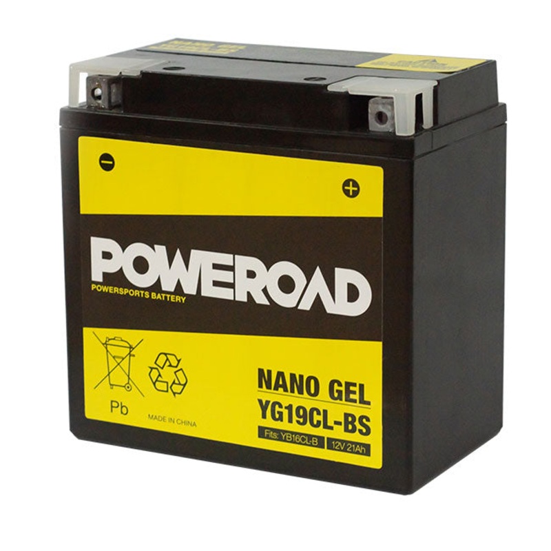 YG19CL-BS Non-DG Nano Gel Battery Poweroad. Replaces YB16CLB (CYG19CLBS)