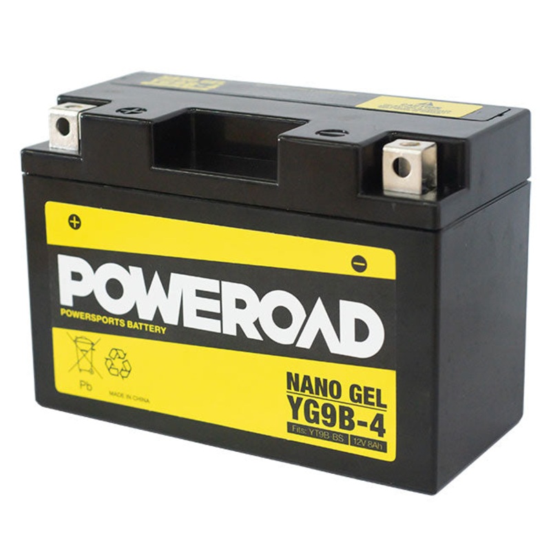 YG9B-4 Non-DG Nano Gel Battery Poweroad. Alt: YT9B-BS (CYG9B4)