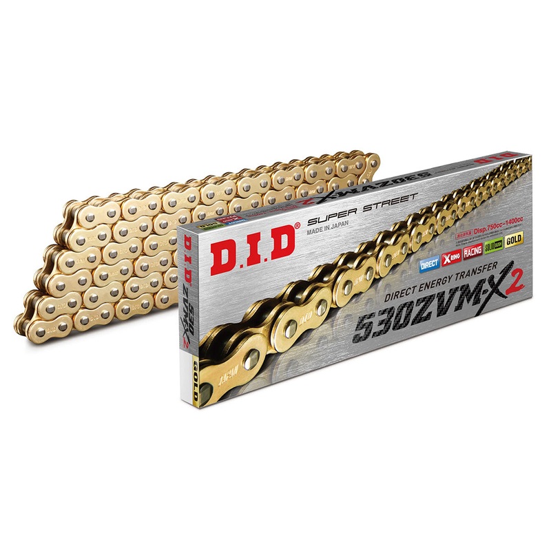 530ZVM-X2 x 110ZB G&G X'Ring solid bush chain w/ ZJ rivet link DID (530ZVMX2110G)