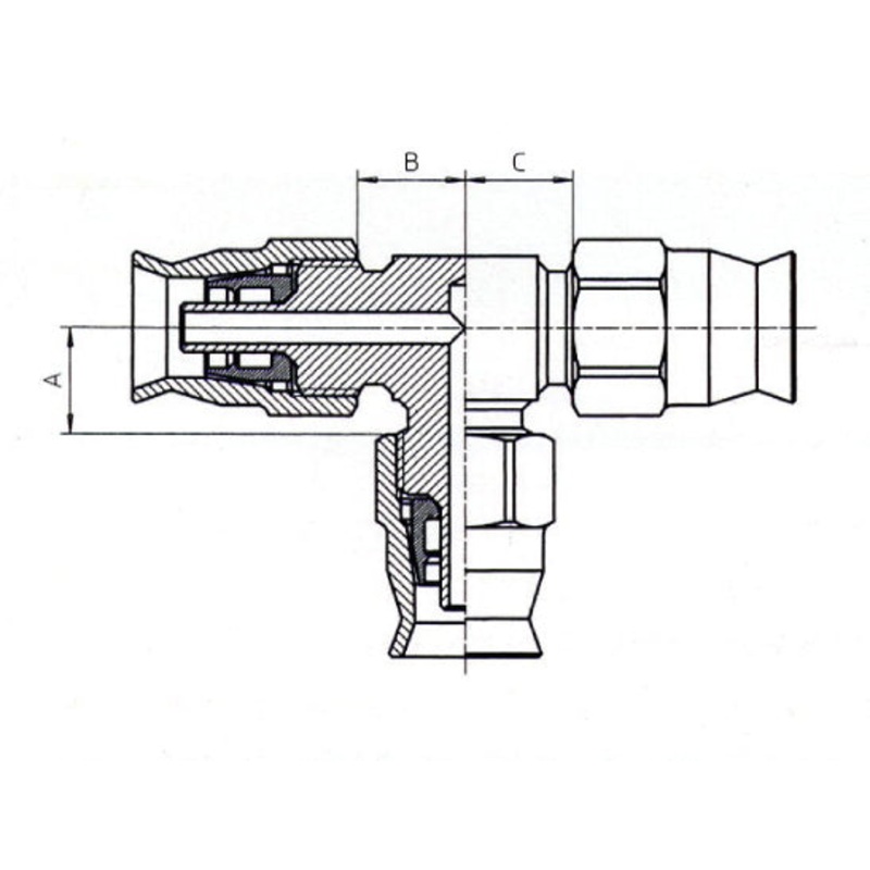 B & H Standard - Tee hose fitting
