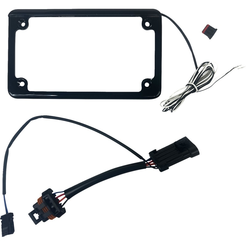 CUSTOM DYNAMICS 2030-2350 CD-LPF-GEN License Plate Frame with Tag Illumination Lighted License Plate Frame - Gloss Black