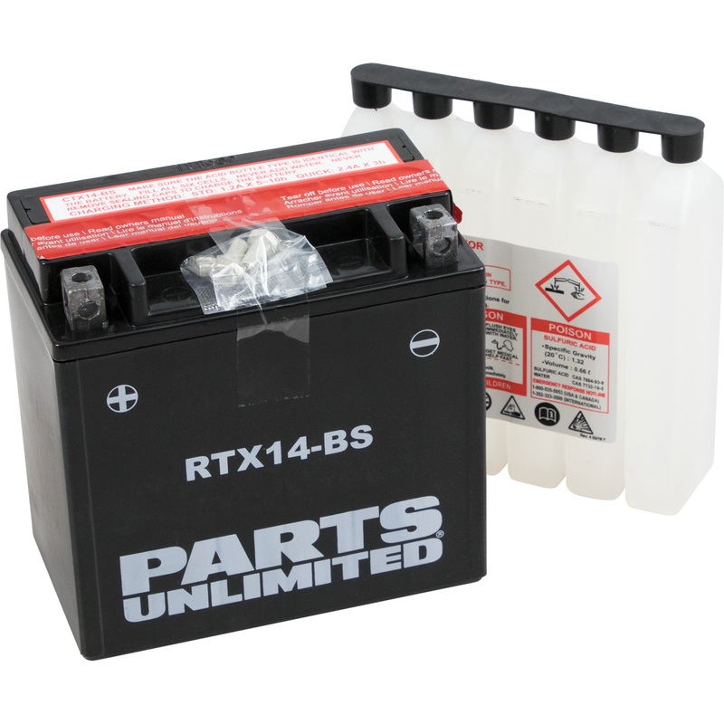 PARTS UNLIMITED RTX14-BS AGM Maintenance-Free Battery AGM Battery - RTX14-BS .69 L