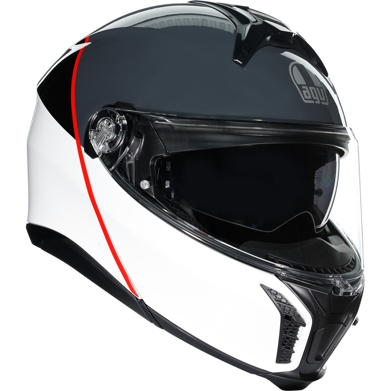 AGV 0100-2241 211251F2OY00212 Tourmodular Balance Helmet Tourmodular Helmet - Balance - White/Gray/Red - Medium