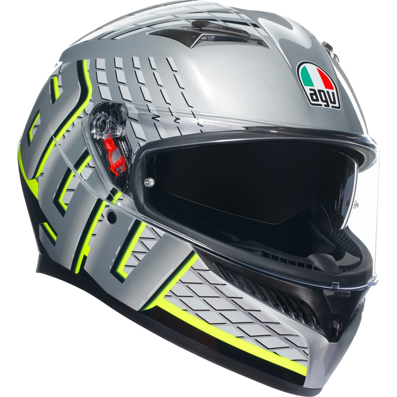 AGV 0101-15503 2118381004011S K3 Fortify Helmet K3 Helmet - Fortify - Gray/Black/Yellow Fluo - Small