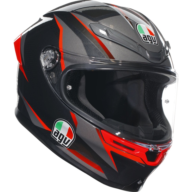 AGV 0101-15623 2118395002014M K6 S Slashcut Helmet K6 S Helmet - Slashcut - Black/Gray/Red - Medium