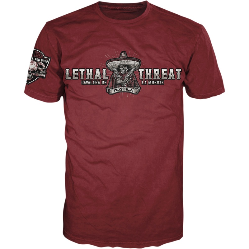 LETHAL THREAT 3030-20273 VV40161L Vintage Velocity Bandido Tequila T-Shirt burgundy - large
