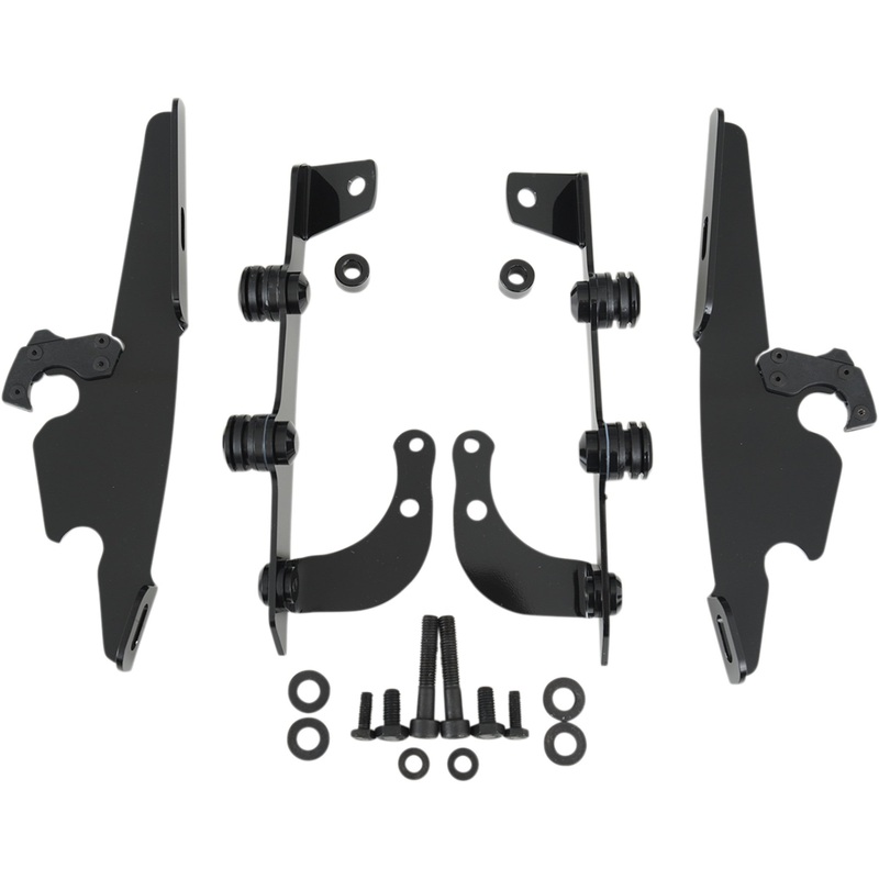 MEMPHIS SHADES 2321-0203 MEK1955 Fats/Slim Windshield Trigger-Lock Complete Mount Kit Batwing Trigger Lock Mounting Kit - VT 750 Phantom - Black