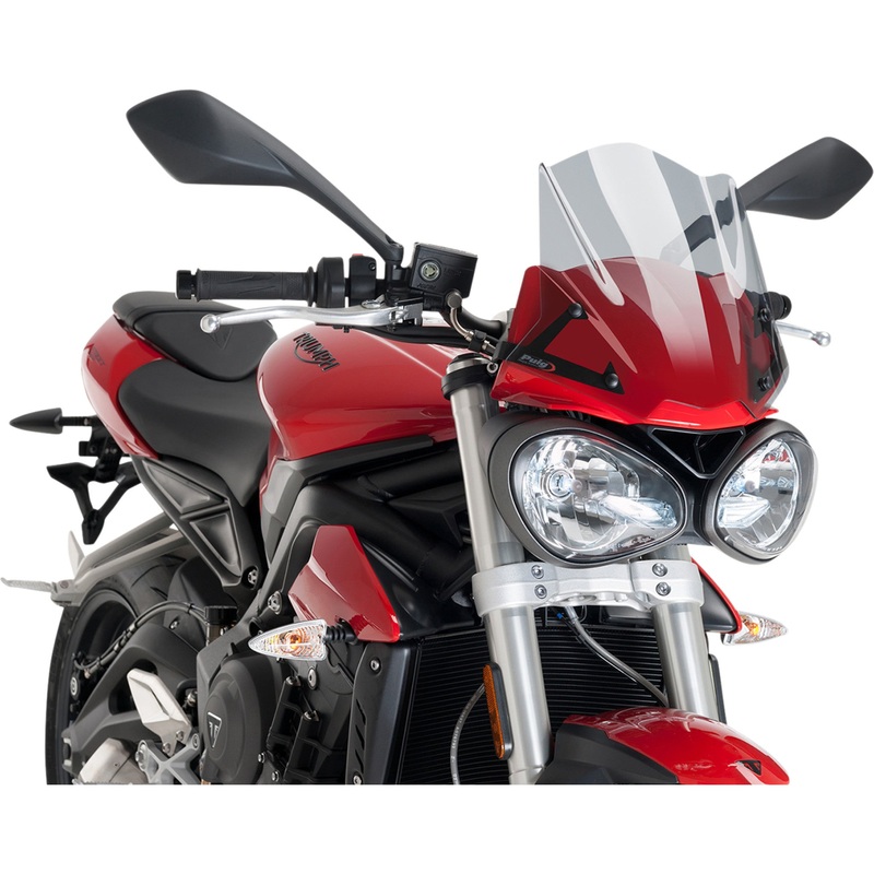 PUIG HI-TECH PARTS 2301-2827 9999H Naked New Generation Windshield New Generation Windscreen - 12-1/4" - Light Smoke - Street Triple 765
