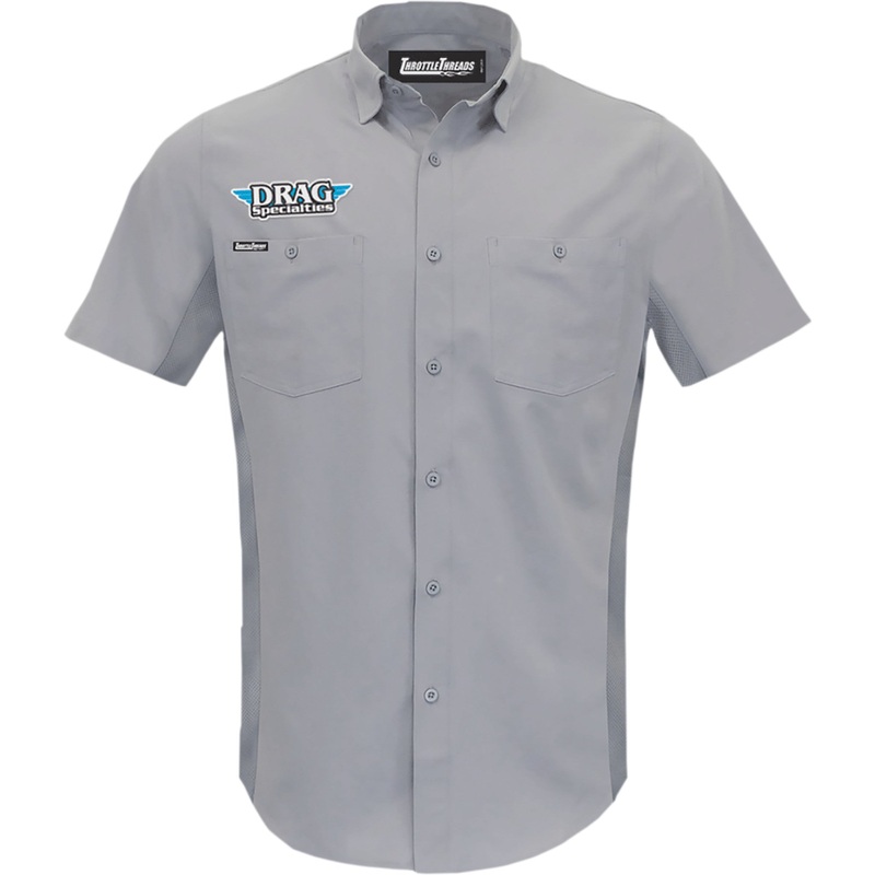 THROTTLE THREADS 3040-3069 DRG31ST26GY2X Drag Specialties Vented Shop Shirt gray - 2xl