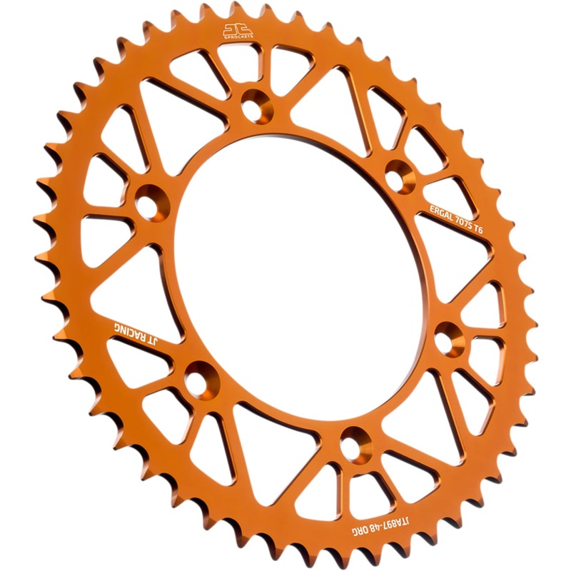 JT SPROCKETS 1211-2691 JTA897.48ORG RaceLite Aluminum Rear Sprocket Rear Sprocket - Orange - 48-Tooth