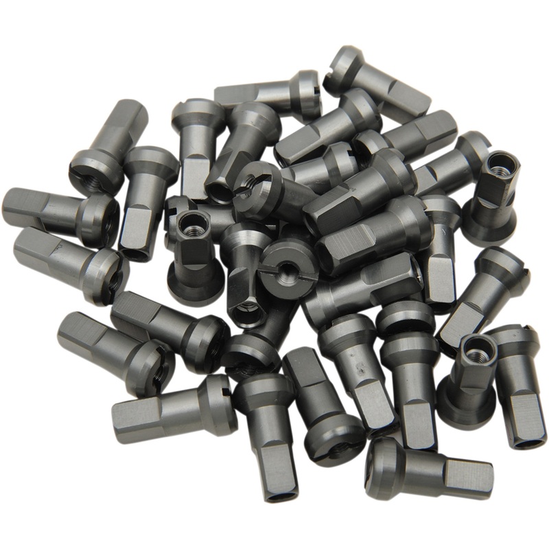 MOOSE OFFROAD 0211-0200 24-940 MX1 Billet Spoke Nipples Spoke Nipples - MX1 - Titanium Gray - 9 Gauge - Set
