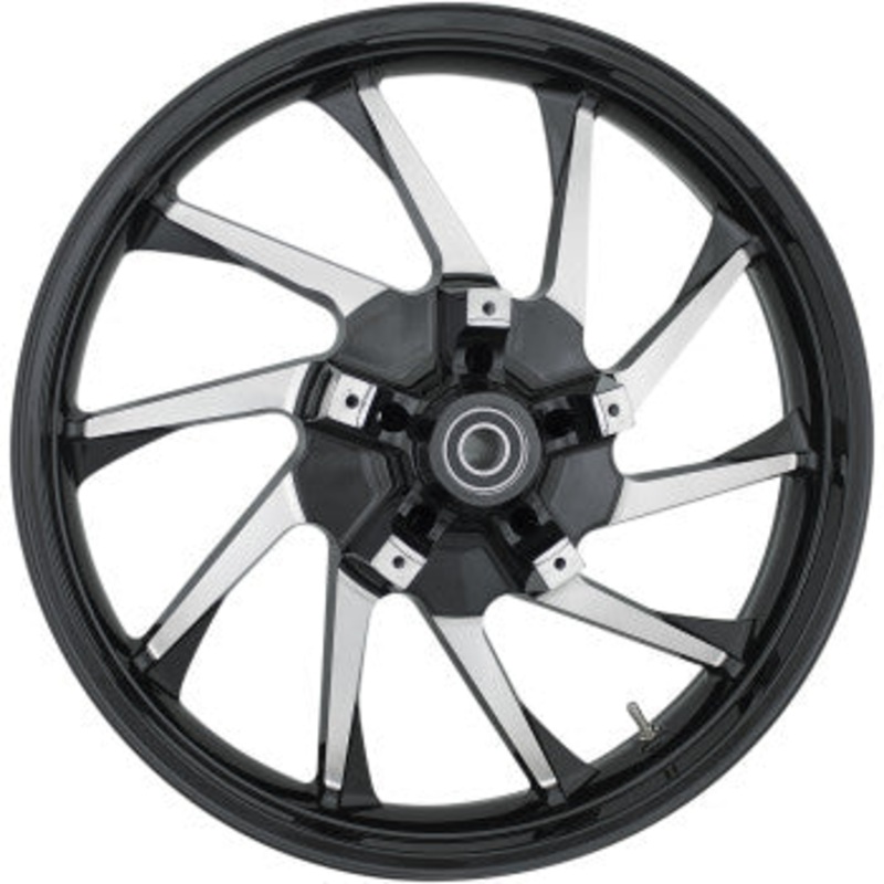 (OPEN BOX) COASTAL MOTO 0201-2329 3D-HUR213BC Hurricane Precision Cast 3D Front Wheel - Dual Disc/No ABS - Black - 21"x3.50" - '08+ FL