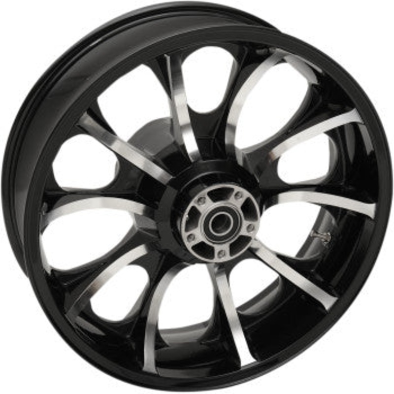 (OPEN BOX) COASTAL MOTO 0202-2105 3D-LGO185BC-ABS Largo Precision Cast 3D Rear Wheel- Single Disc/ABS - Black - 18"x5.50" - '09+ FL