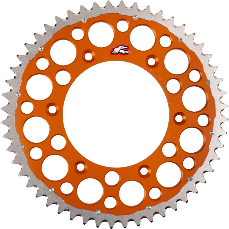 RENTHAL 1210-0985 2240-520-52GPOR Twinring Rear Sprocket 52 tooth - orange