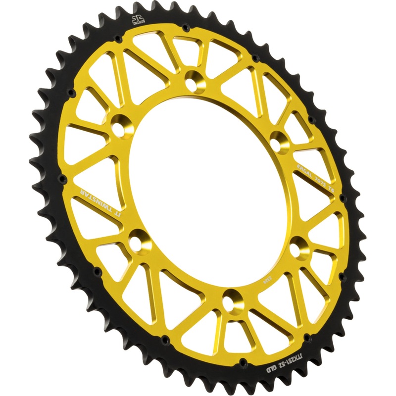 JT SPROCKETS 1210-2807 JTX251.52GLD Rear Sprocket 52 tooth - gold - yamaha