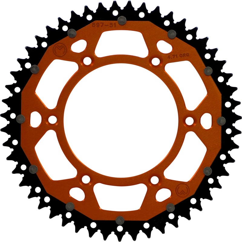 MOOSE OFFROAD 1210-1525 1210-897-51-14X Dual Sprocket orange - 51 tooth