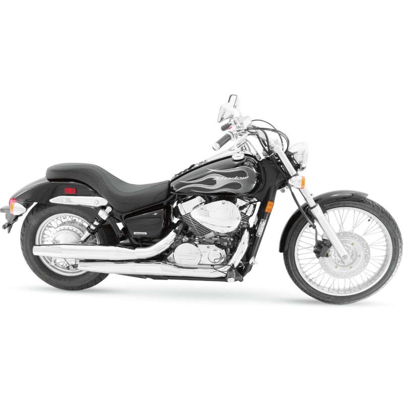 MUSTANG 0810-0564 79471 Vintage Wide Touring Seat With Driver Backrest Seat - Vintage - Wide - Touring - With Driver Backrest - Two-Piece - Smooth - Black - Spirit 750