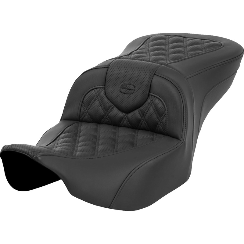SADDLEMEN 0801-2038 823-07-182A0 Roadsofa Lattice Stitch Heated Seat Heated Roadsofa Seat - Lattice Stitch - w/o Backrest - FLT/FLH '23-'24