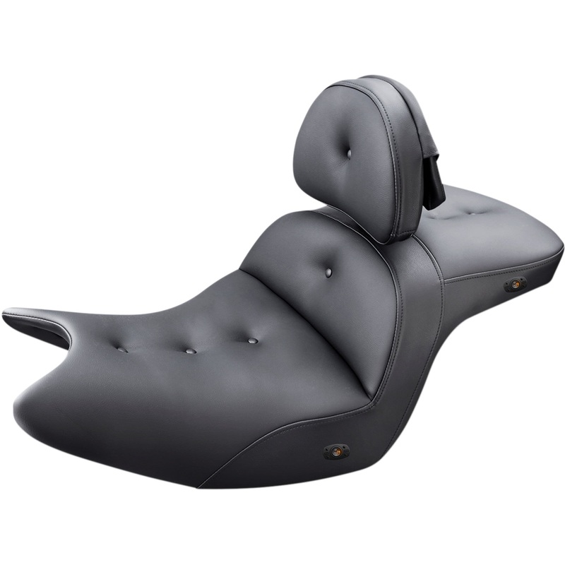 SADDLEMEN 0810-2087 H18-07-181BRHCT Pillow Top Roadsofa Heated Seat Seat - Roadsofa - With Backrest - Pillow Top - Black - Heated