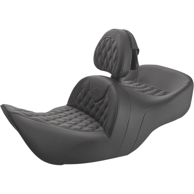 SADDLEMEN 0810-2291 H01-07-182BR Roadsofa Lattice Stitch Seat Seat - Roadsofa - With Backrest - Full Lattice Stitch - Black