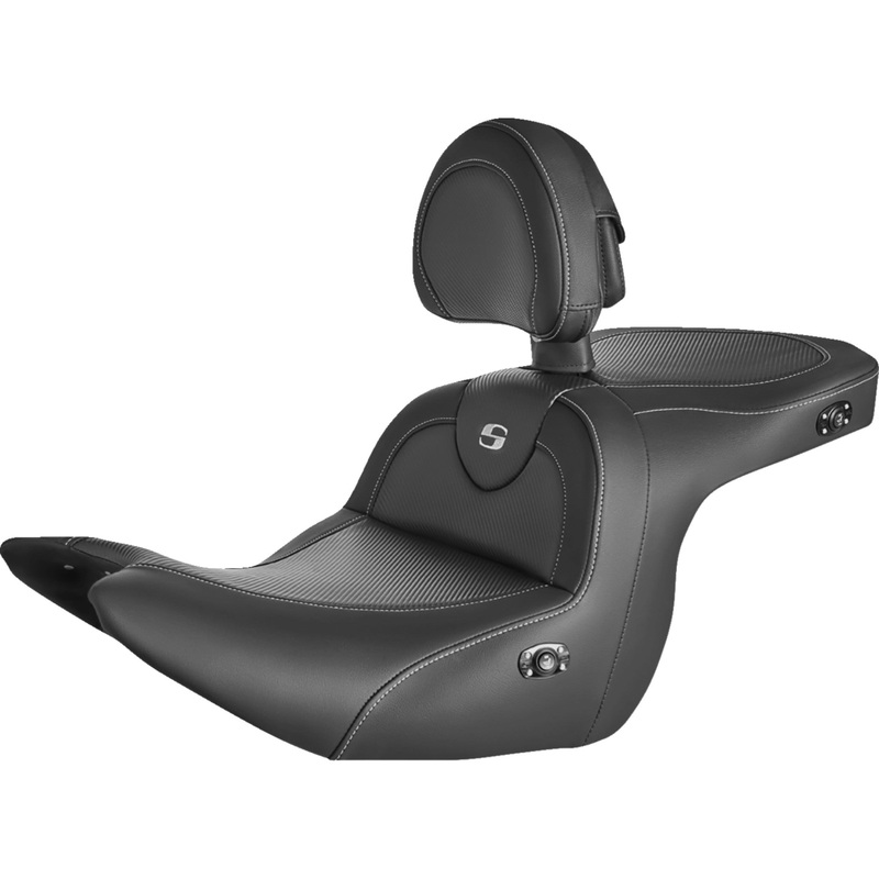 SADDLEMEN 0810-2324 H18-07-185BRHCT Roadsofa Carbon Fiber Heated Seat black - with backrest - gl1800 '18-'23