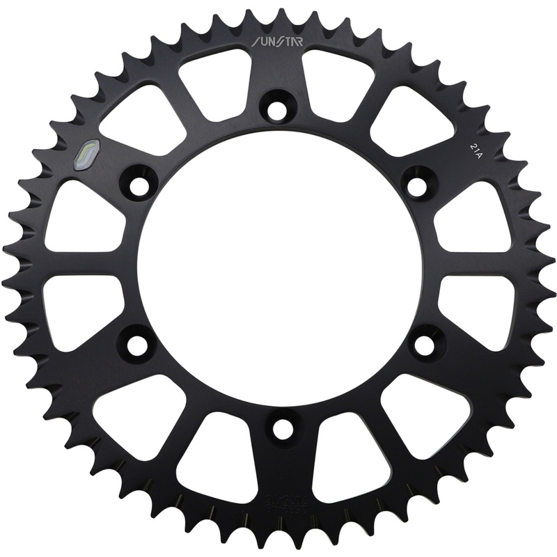 SUNSTAR SPROCKETS 1211-1122 5-359249BK Aluminum Rear Sprocket Rear Sprocket - 49 Tooth - Works/Black