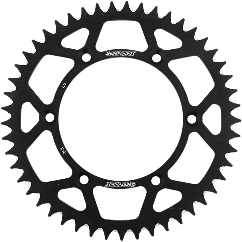 SUPERSPROX 1211-1937 RAL-245-49-BLK Aluminum Rear Sprocket Rear Sprocket - Black - Yamaha - 49 Tooth
