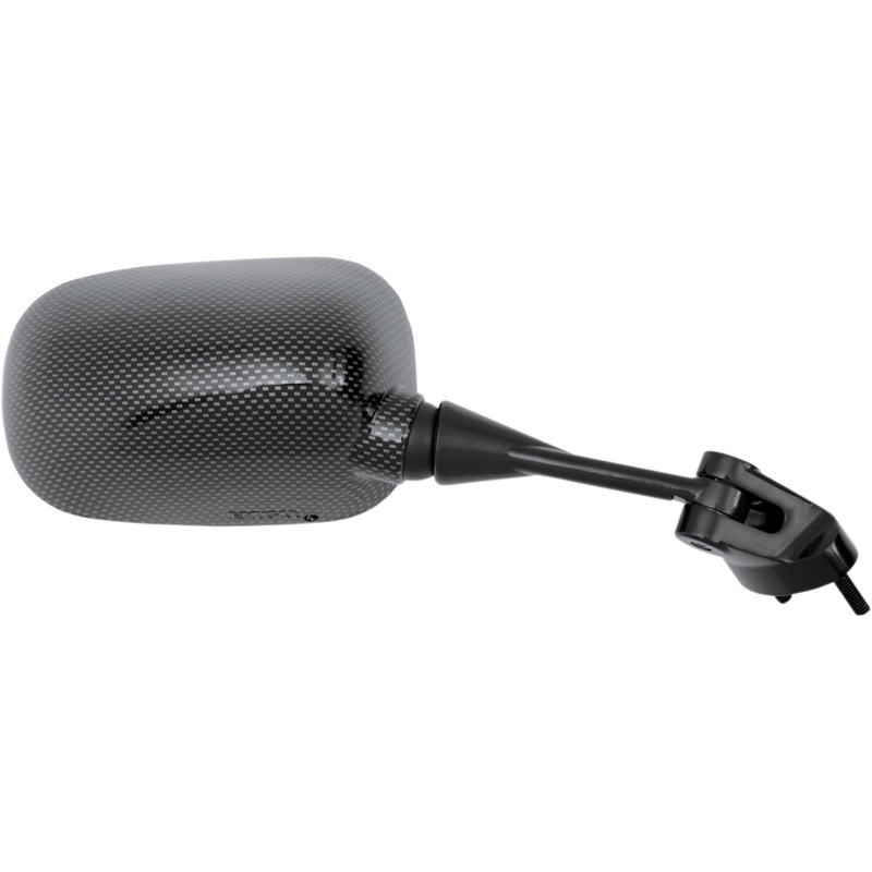 EMGO 0640-0161 20-43013 Carbon Fiber Mirror Mirror - Side View - Black/Carbon Fiber - Rectangle - Right - Kawasaki
