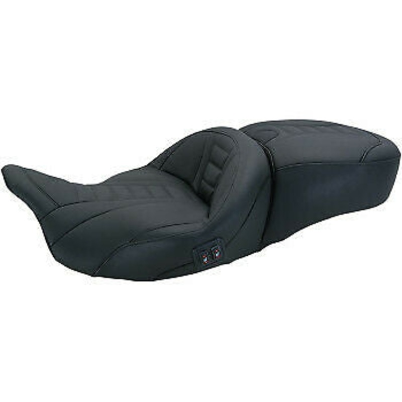 (OPEN BOX) MUSTANG 0801-0963 79007 Heated One-Piece Deluxe 2-Up Touring Seat