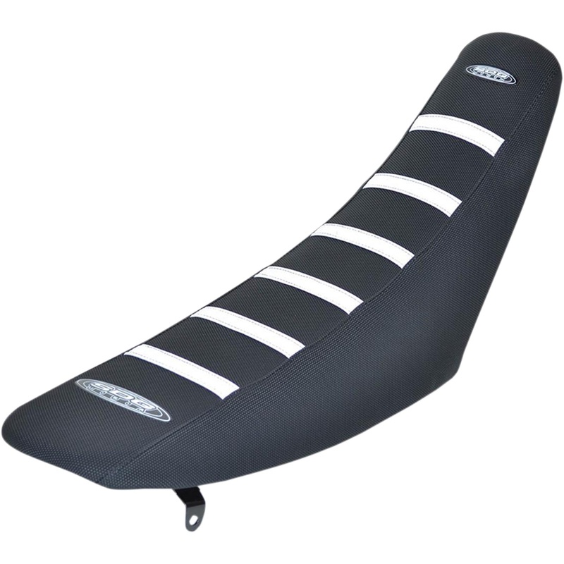 SDG 0821-1913 95906WK 6-Rib Gripper Seat Cover 6-Ribbed Seat Cover - White Ribs/Black Top/Black Sides