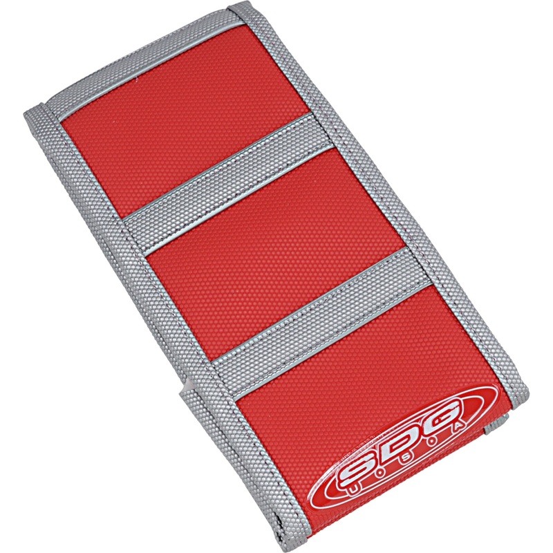 SDG 0821-3251 95923XRX 6-Rib Gripper Seat Cover 6-Ribbed Seat Cover - Grey Ribs/Red Top/Gray Sides