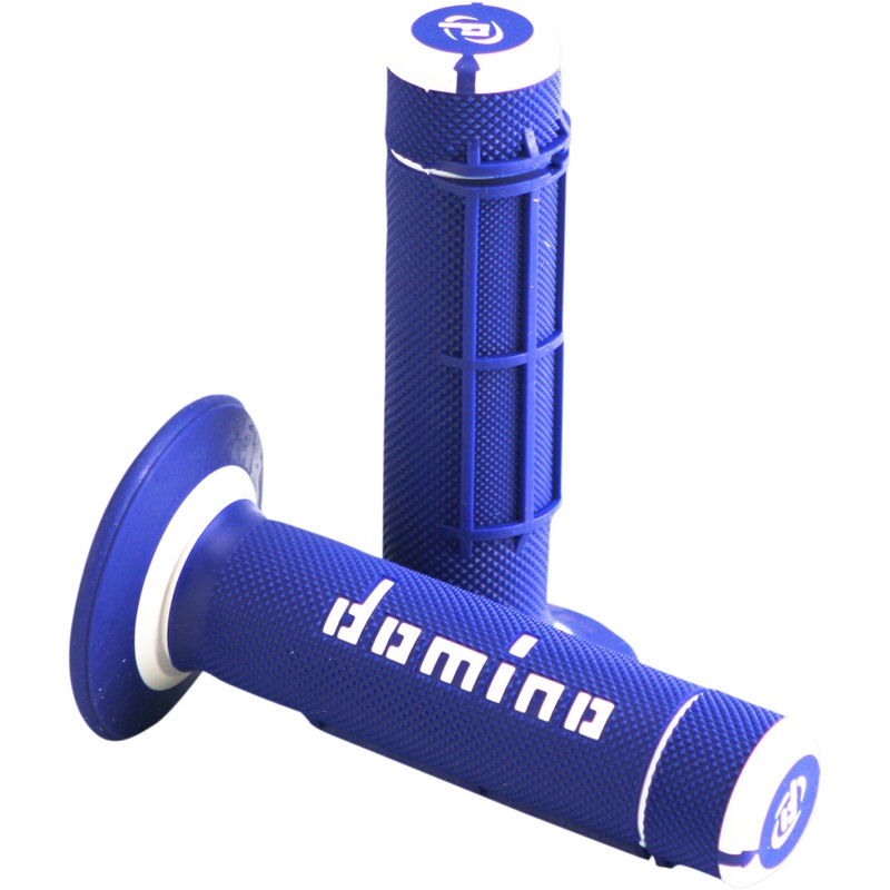 DOMINO 0630-1577 A02041C4648A7-1 Dually Grips Grips - Dually - Half Waffle - Blue/White