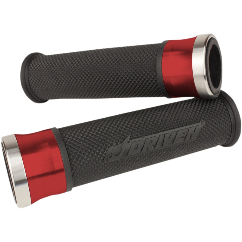 DRIVEN RACING 0630-1792 DHS-RD Halo Grips Grips - Halo - Red/Black