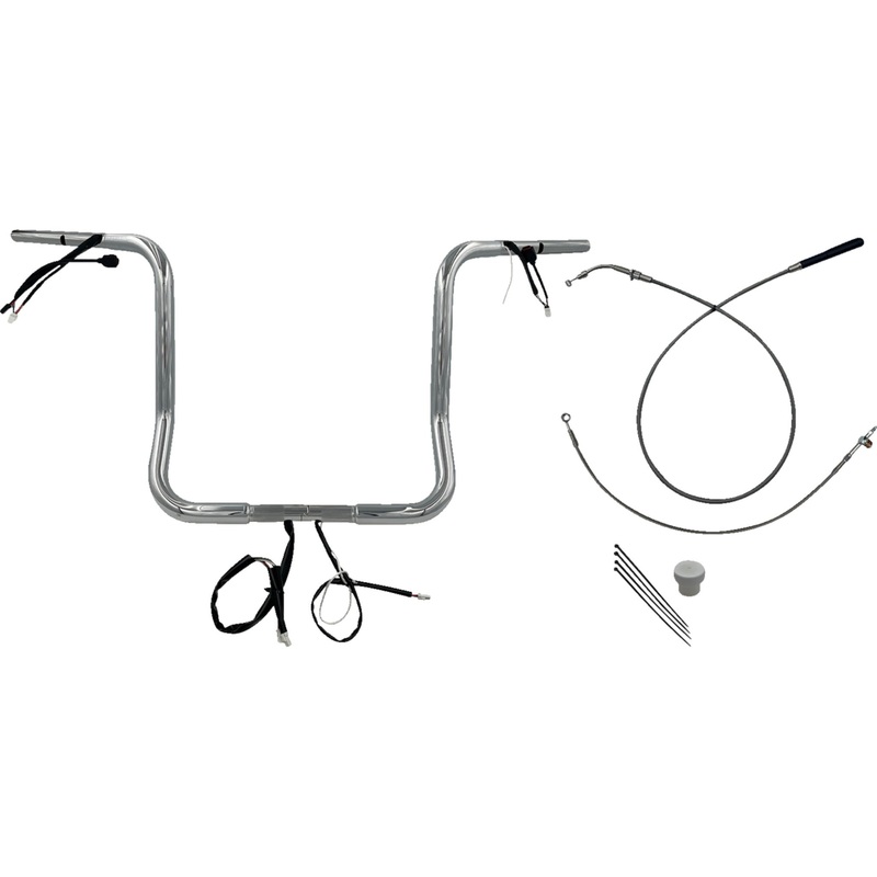 FAT BAGGERS INC. 0601-6842 939016 1-1/4" EZ Install Round Top Handlebar 16" - chrome