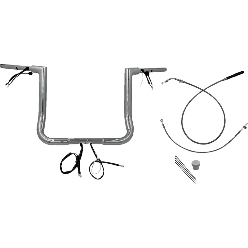 FAT BAGGERS INC. 0601-6846 649014 1-1/2" EZ Install Flat Top Handlebar 14" - chrome