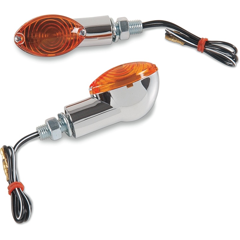K&S TECHNOLOGIES 2040-0100 25-8355 Universal Mini-Stalk Marker Lights Ultramini Marker Light - Chrome/Amber