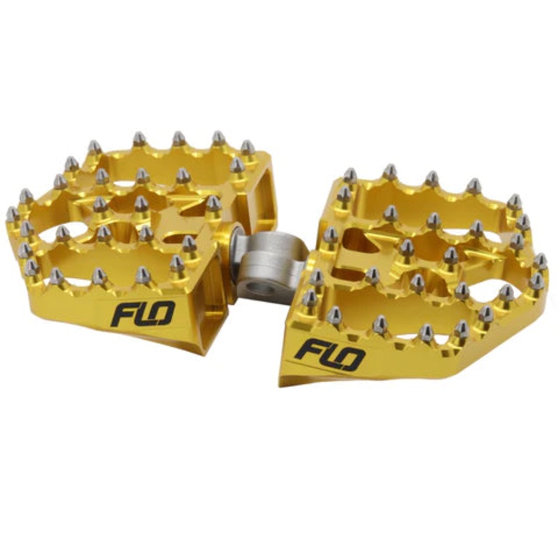 FLO MOTORSPORTS V4 MINI FLOOR BOARDS FOR HARLEY DAVIDSON / DYNA / CUSTOM CHOPPER - GOLD