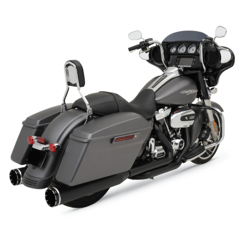 (OPEN BOX) KHROME WERKS 1800-2176 200810A 2-into-2 Dominator Exhaust System with 4-1/2" Mufflers - Black - FL