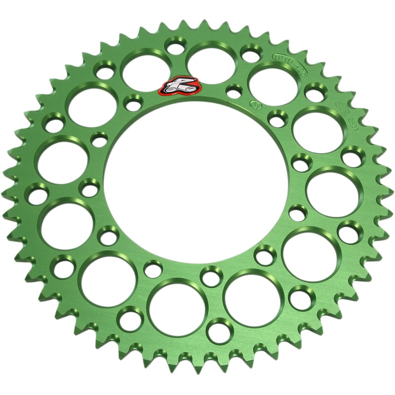 RENTHAL 1211-1680 191U-420-51GEGN Rear Sprocket Sprocket - Kawasaki - Green - 51 Tooth