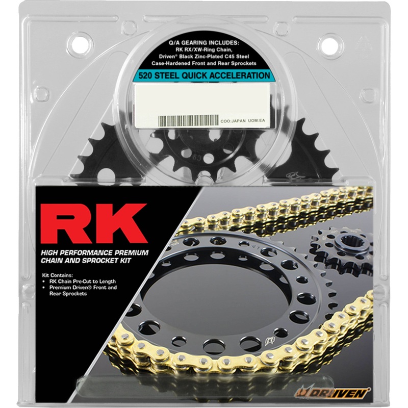 RK 1230-1674 3066-069PGX Quick Acceleration Chain and Sprocket Kit Chain and Sprocket Kit - Quick Acceleration - Gold - Suzuki GSX-R600 '06-'10
