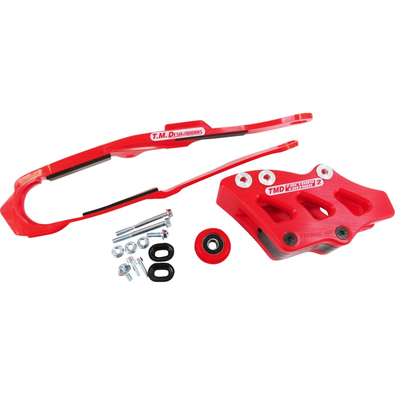 T.M. DESIGNWORKS 1231-1548 DCK-OR17-RD Chain Guide and Slider Kit Chain Guide/Slider - Red - Honda