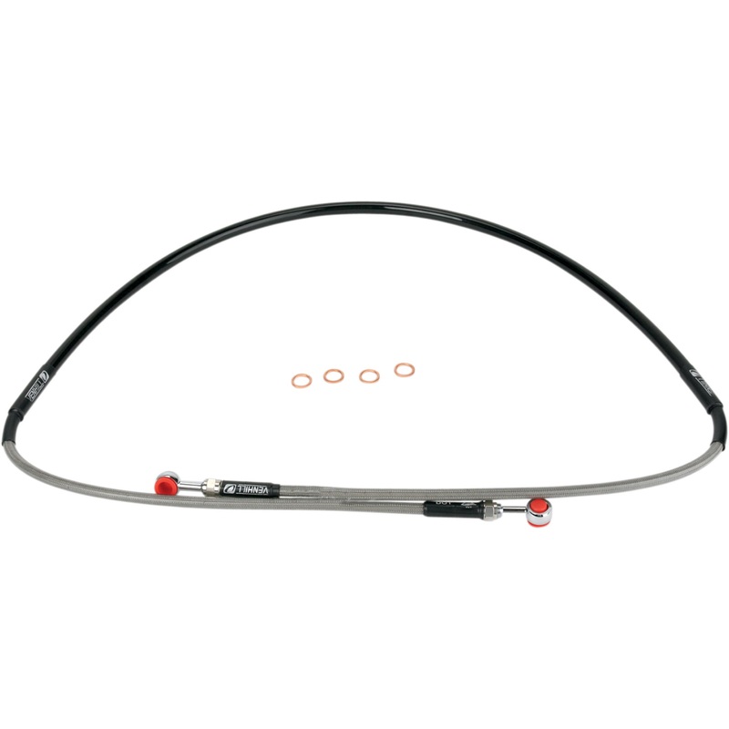 MOOSE OFFROAD MY01-1048 Y01-1-048/P Stainless Steel Braided Brake Line Brake Line - Front - Stainless Steel - YZ 80/85