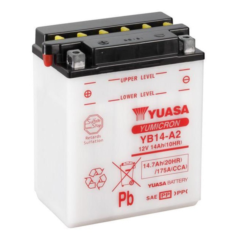 YB14-A2 DG Battery with 0.9ltr acid pack Yuasa (YB14A2PK)