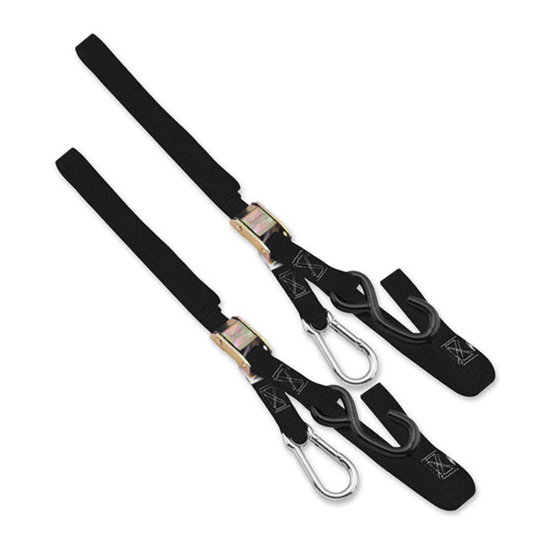Tie Down Black 38mm with carabiner end Tech7 (TIE1CB)