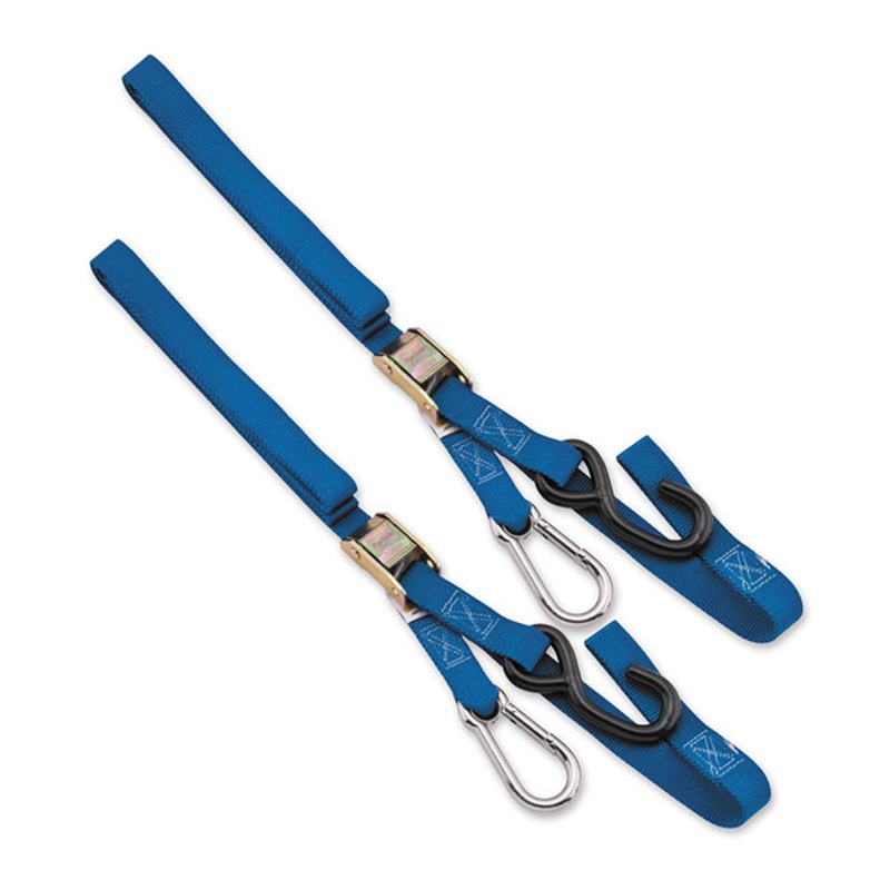 Tie Down Blue 38mm with carabiner end Tech7 (TIE1CL)