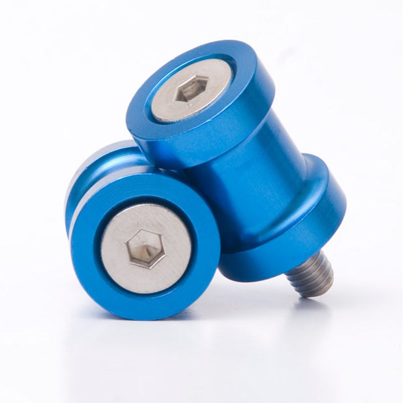 M10 Blue Paddock Stand Bobbins (pair) R&G (PBOM10BL)