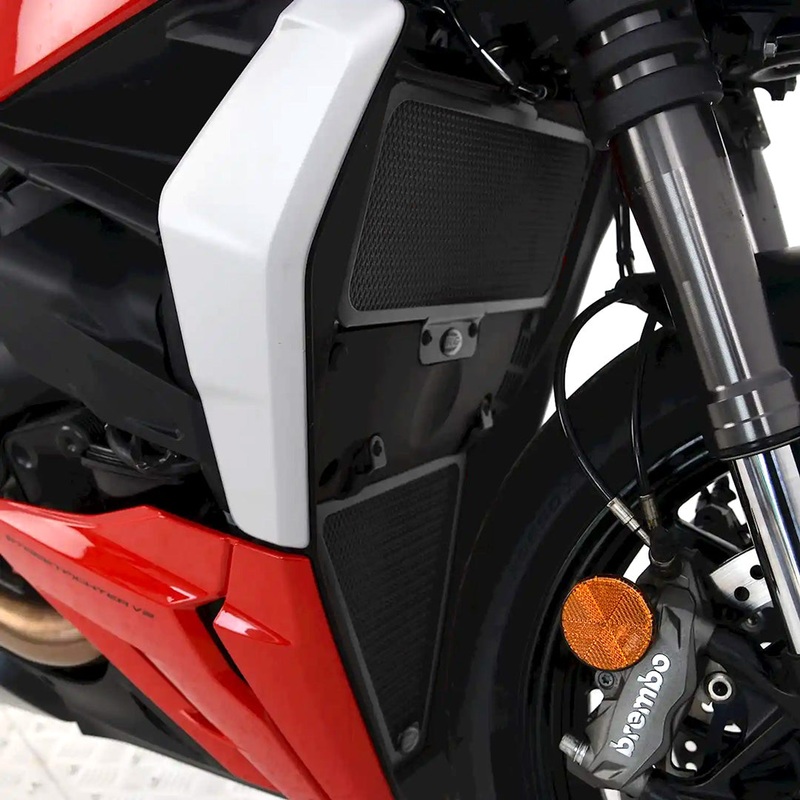 Radiator Guard 2 piece Ducati S/fighter V2 2022 Black R&G (RAD0283BK)