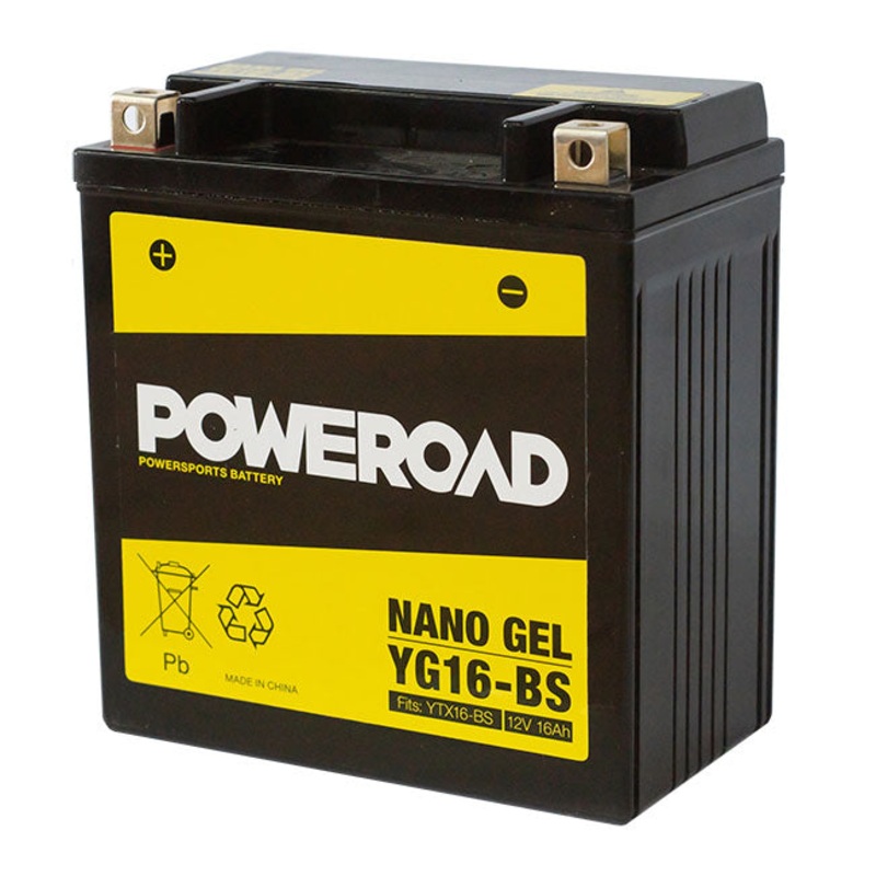 YG16-BS Non-DG Nano Gel Battery Poweroad. Alt: YTX16-BS ^ (CYG16BS)