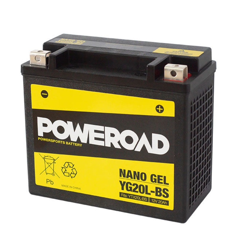 YG20L-BS Non-DG Nano Gel Battery Poweroad. Alt: YTX20LBS ^ (CYG20LBS)