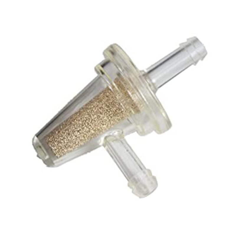 Angled 1/4 inch 90deg Fuel Filter w/ Porous Bronze Visu (PEF701LC)